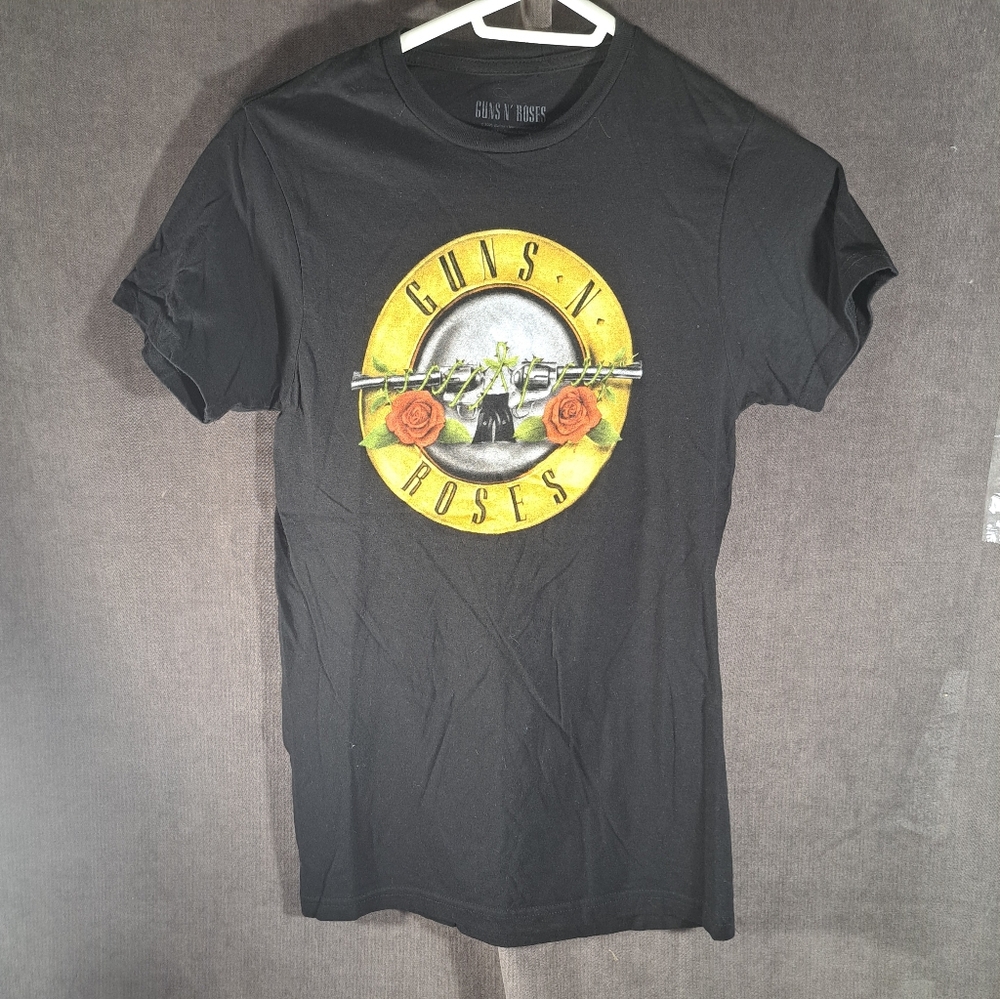 Guns N' Roses Band Logo Black Graphic Tee VG- S Slim